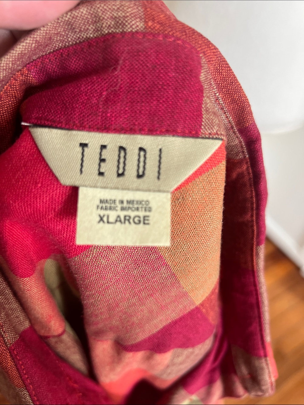 NWT Vintage Teddi Plaid Sleeveless Maxi Shirt Dress Red Tan Button Front XL - Picture 10 of 12